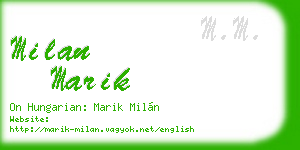milan marik business card